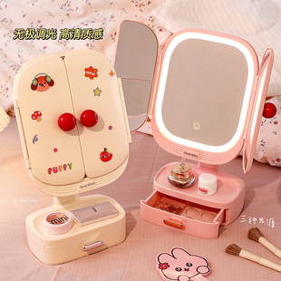 LED化妆镜台式桌面带灯学生宿舍补光镜生日礼物便携梳妆镜镜子