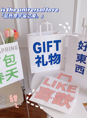 ins风精美礼品袋手提袋毕业生日礼物袋大号袋子儿童节便携包装袋