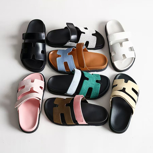 25新款纯手工经典鳄鱼皮魔术贴凉拖鞋二舅鞋老舅鞋厚底防滑休闲鞋