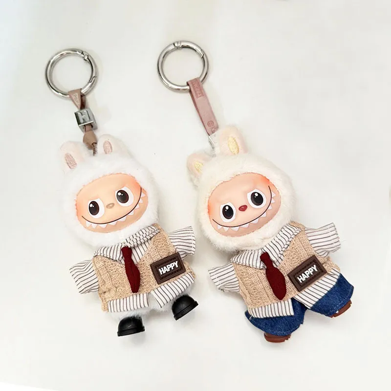 4代迷你款Labubu衣服巧克力学院风挂件小鼻嘎心底密码拉布布娃衣