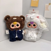 深蓝西装 仅娃衣 娃三岁400%大体搪胶毛绒玩偶娃衣结婚西装 着替