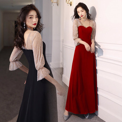 敬酒服新娘2025新款秋冬长袖结婚订婚回门大气晚礼服裙女平时可穿