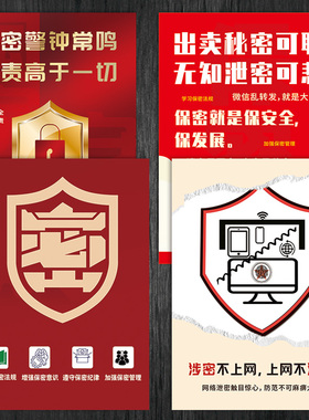 保密法海报标语保守秘密泄密意识安全教育挂图宣传画墙贴纸NAH31