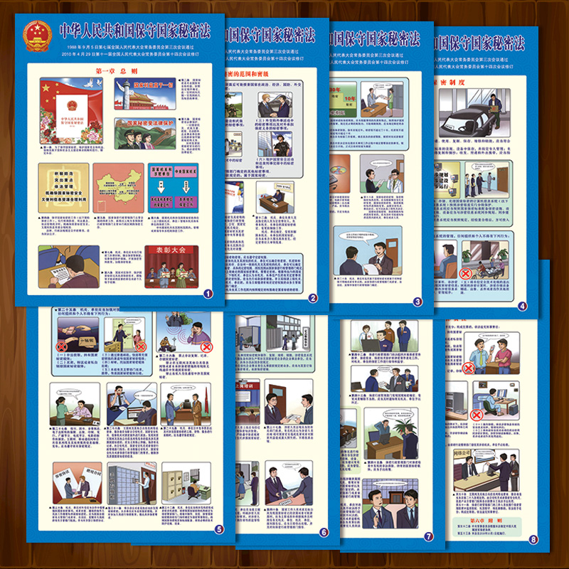 国家保密法挂图中华人民共和国保守国家秘密法宣传画套图nah62