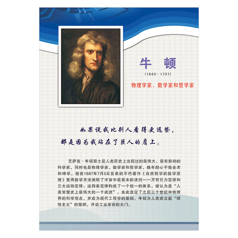 实验室名人名言头像物理学家阿基米德 牛顿 爱因斯坦 伽利略SCH68