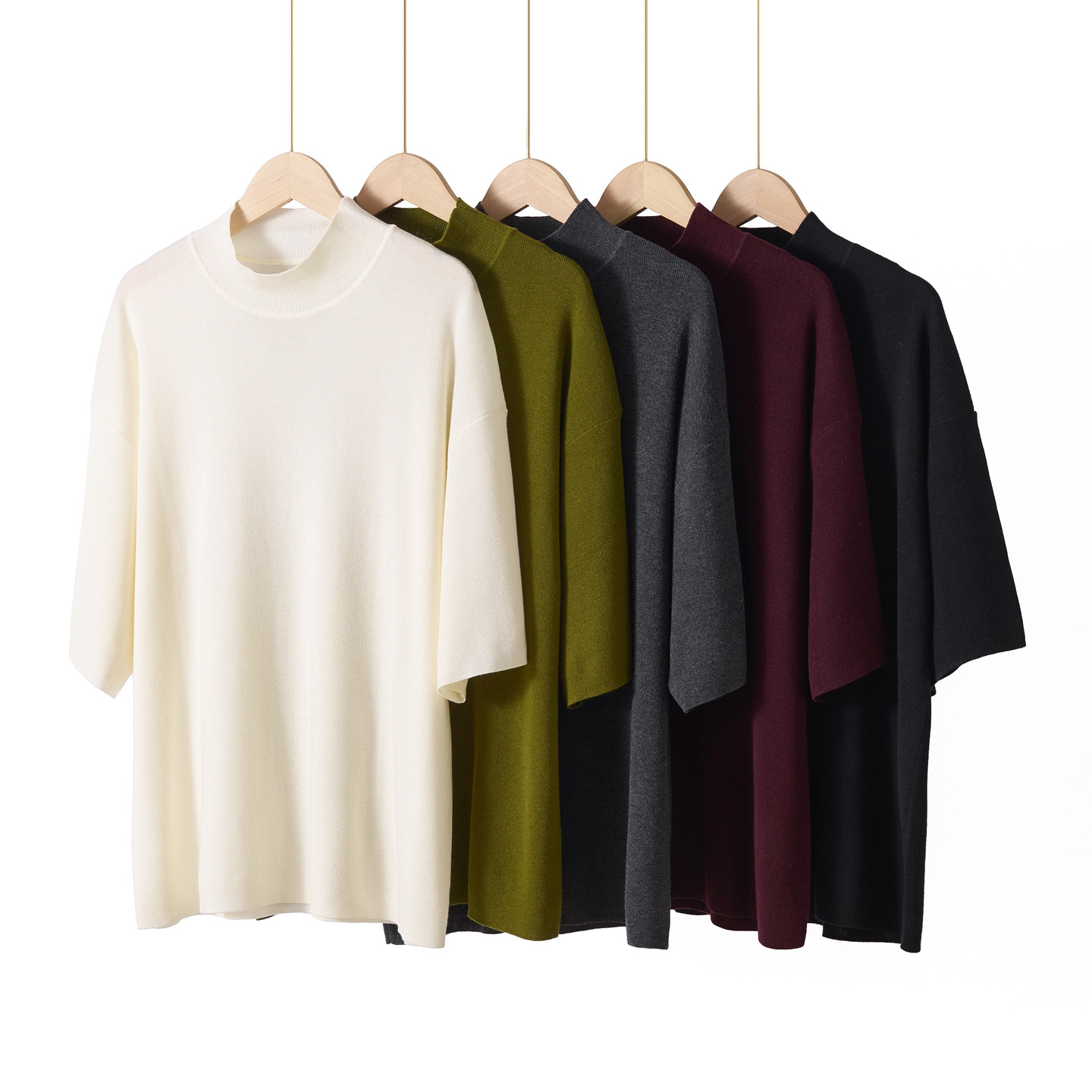 Z.M.R 极简通勤 基础半高领精纺羊毛混纺针织七分袖弹力显瘦上衣,女装/女士精品,毛针织衫,淘宝优惠券,粉丝福利购,淘宝优惠卷