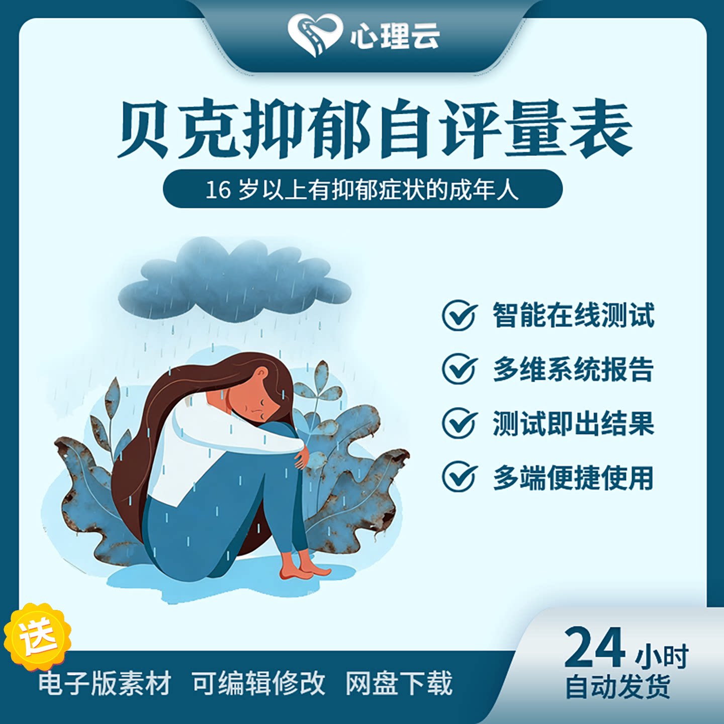 贝克抑郁自评量表(BDI) 抑郁焦虑情绪自评量表心理健康情绪筛查