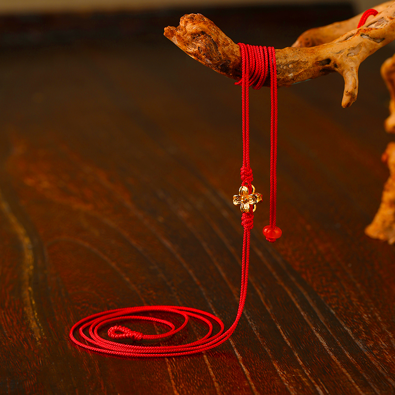 999足金本命年红绳四叶草