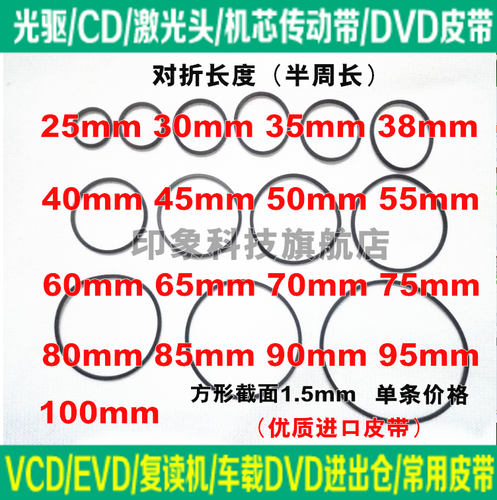 随身听CD光驱复读机/EVD激光头VCD机芯传动带车载DVD进出仓小皮带