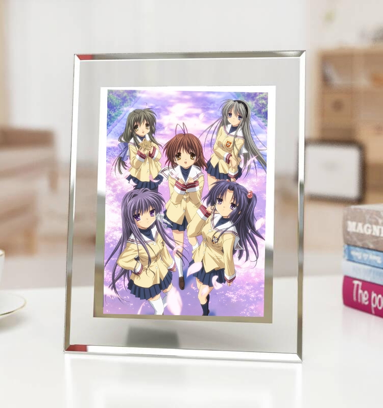 Clannad团子大家族水晶玻璃相框朋也古河渚汐动漫周边宿舍桌面摆