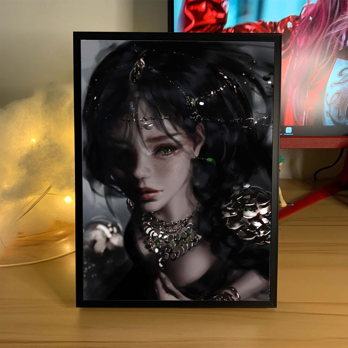 鬼刀画师绘师周边照片动漫周边铝合金木相框相架摆台定制