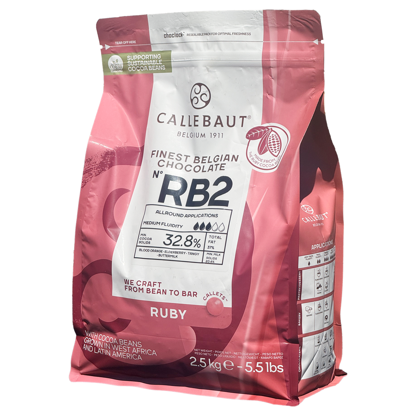 嘉利宝32.8%红宝石巧克力豆400g 比利时进口烘焙糖果风味巧克力