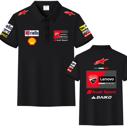 DUCATI杜卡迪科西嘉摩托机车服冰丝棉polo衫男店员工装短袖T恤衫