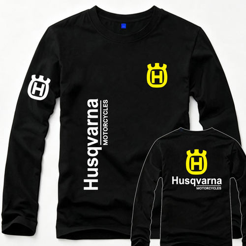 2026春秋纯棉长袖t恤宽松HUSQVARNA胡斯瓦纳车队机车服骑行可定制