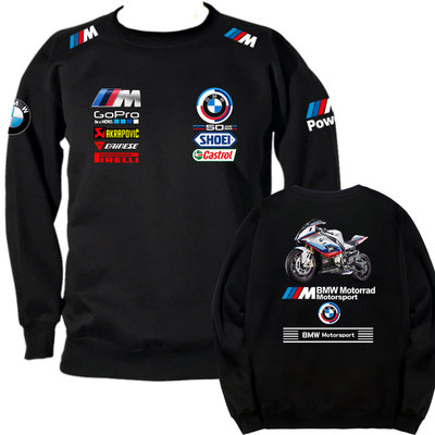 加绒圆领卫衣BMW宝马MPOWER部门性能摩托RR赛车服训练外套休闲服