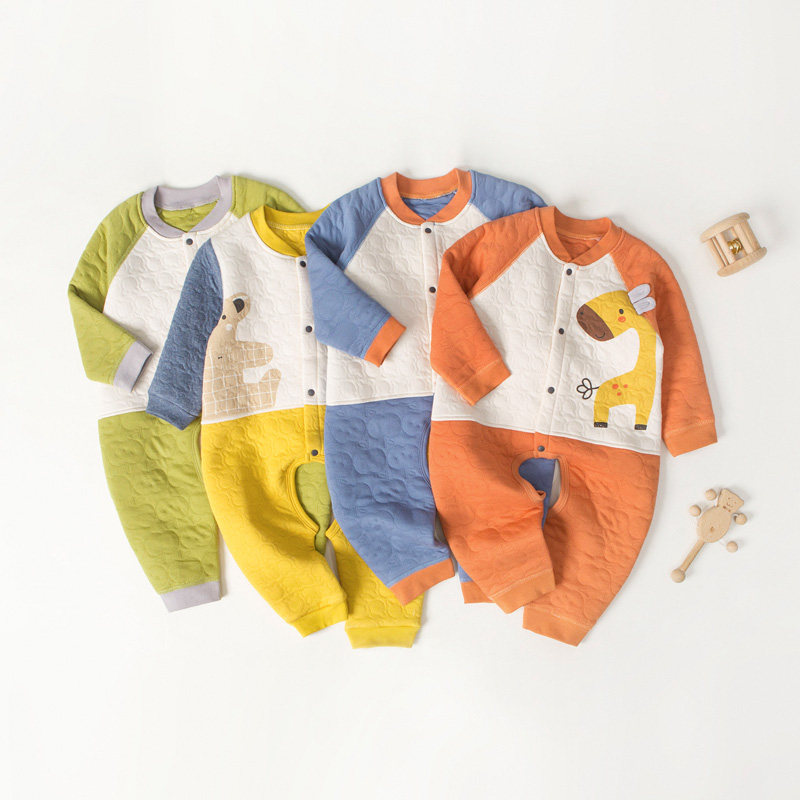 津贝 男女宝宝秋冬季爬服 哈衣 6-22个月宝宝连体衣 开裆