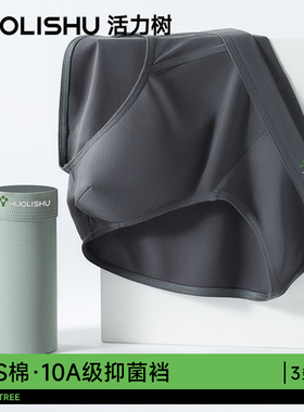 活力树男士三角内裤纯棉10A抗菌裆2025新款男式短裤头透气三角裤