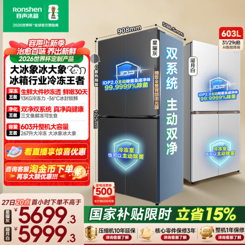 容声大冰象603冰箱行业冷冻王者