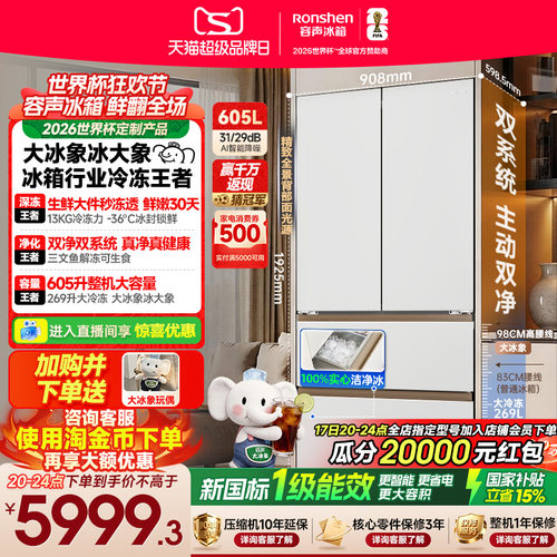 容声大冰象605冰箱行业冷冻王者