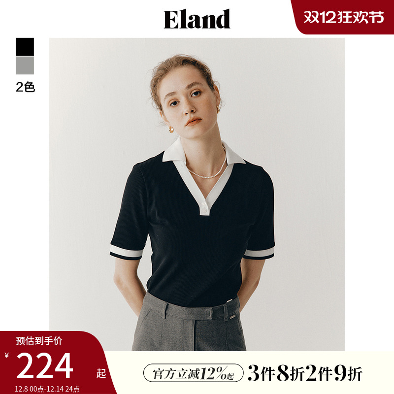 eland学院风短袖衣恋polo衫