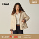新款 Eland衣恋棉服女时尚 通勤单排扣连帽外套2025冬季