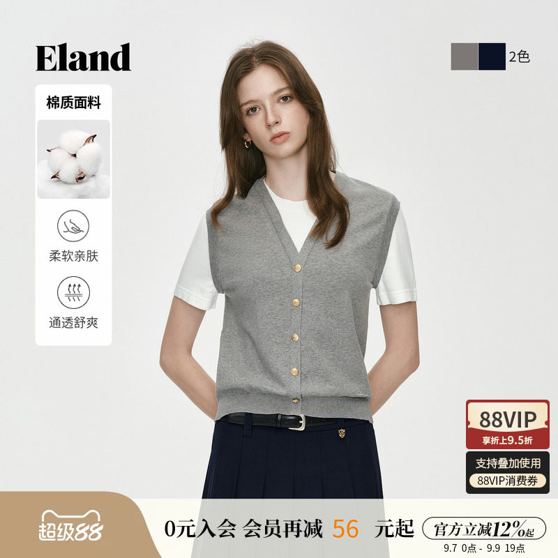 ELAND假两件短袖针织衫图片