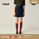 Eland衣恋半身裙女时尚 新款 学院风基础款 百褶裙短裙2025冬季