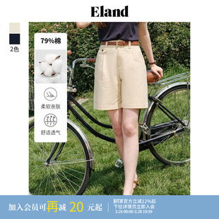 款 Eland衣恋五分裤 子夏季 女宽松高腰休闲裤 辣妹短裤