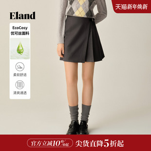 优可丝 2025冬季 Eland衣恋短裤 不易皱休闲裤 新款 女宽松裙裤