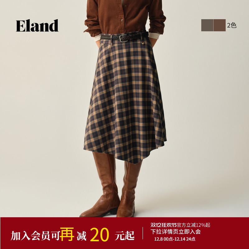 ELAND半身裙不规则下摆伞裙