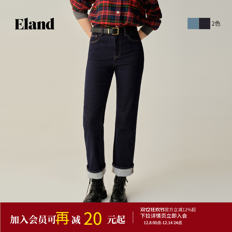 ELAND牛仔裤休闲棉质直筒