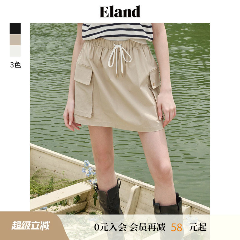 ELAND短款抽绳舒适半身裙裙裤图片