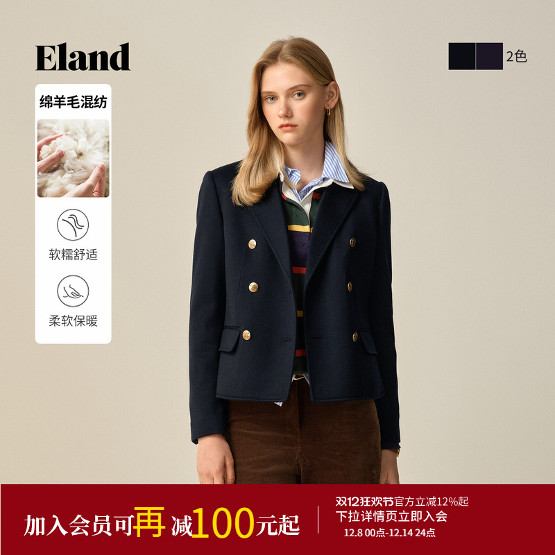 ELAND西装双排扣外套长袖