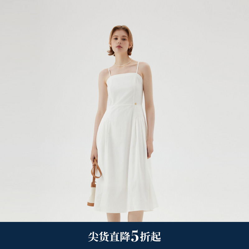 ELAND高贵浪漫吊带连衣裙A字裙