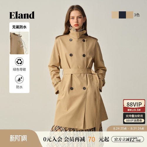 ELAND风衣双排扣纯棉休闲外套