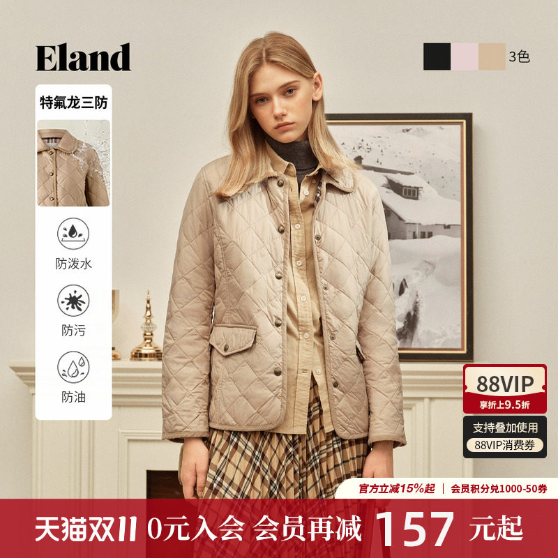 ELAND翻领棉衣长袖单排扣