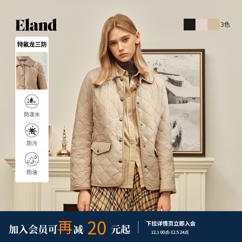 ELAND翻领棉衣长袖单排扣