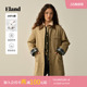 通勤外套2025冬季 插肩袖 Eland衣恋风衣女翻领长袖 新款 100%棉