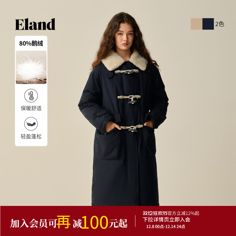 ELAND羽绒服直筒收腰外套