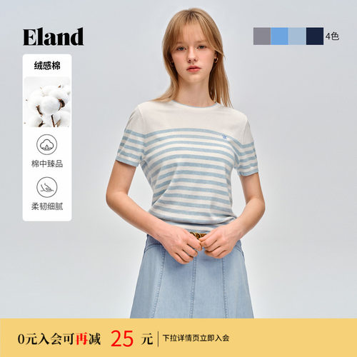 ELAND圆领短袖针织衫女