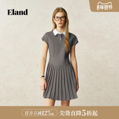 Eland衣恋连衣裙女学院a竖条纹含内衬裙子2025夏季 校花裙 新款