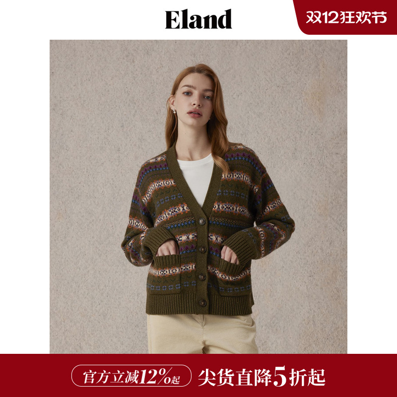 ELAND含绵羊毛简约短款毛针织衫