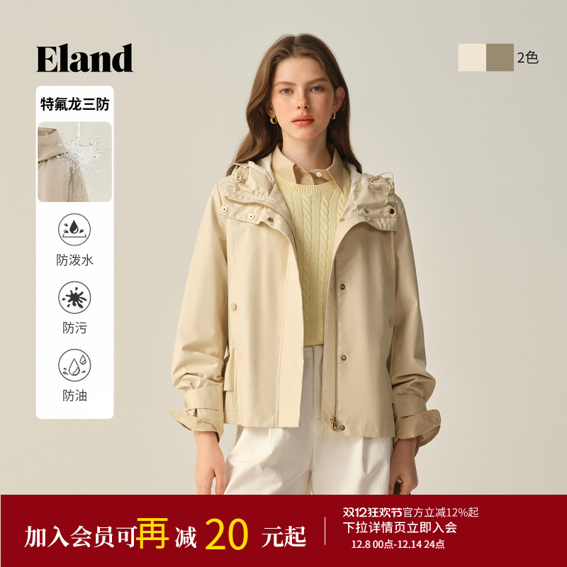 ELAND短外套长袖夹克连帽