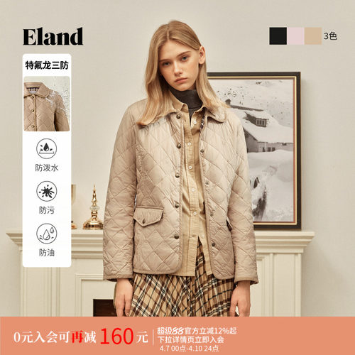 ELAND翻领棉衣长袖单排扣