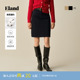 Eland衣恋半身裙女纯色棉质休闲通勤A字裙2025冬季 新款