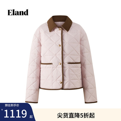 ELAND棉服翻领短外套撞色