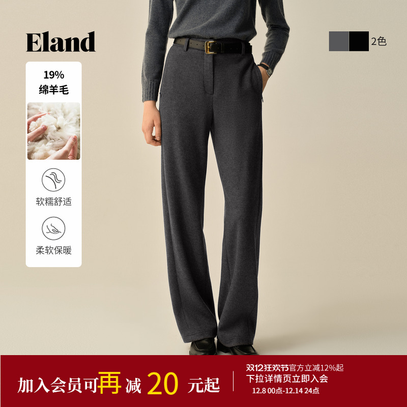ELAND休闲裤加厚直筒香蕉裤