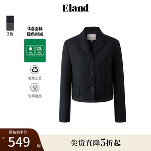 女学院风单排扣短款 Eland衣恋西装 通勤外套冬款 零染