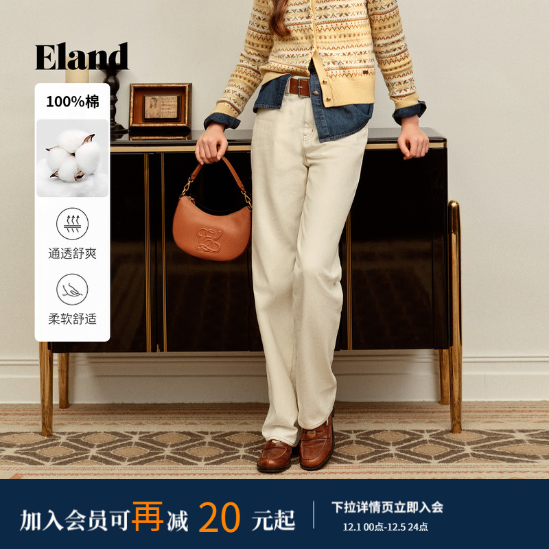 ELAND牛仔裤直筒宽松长裤