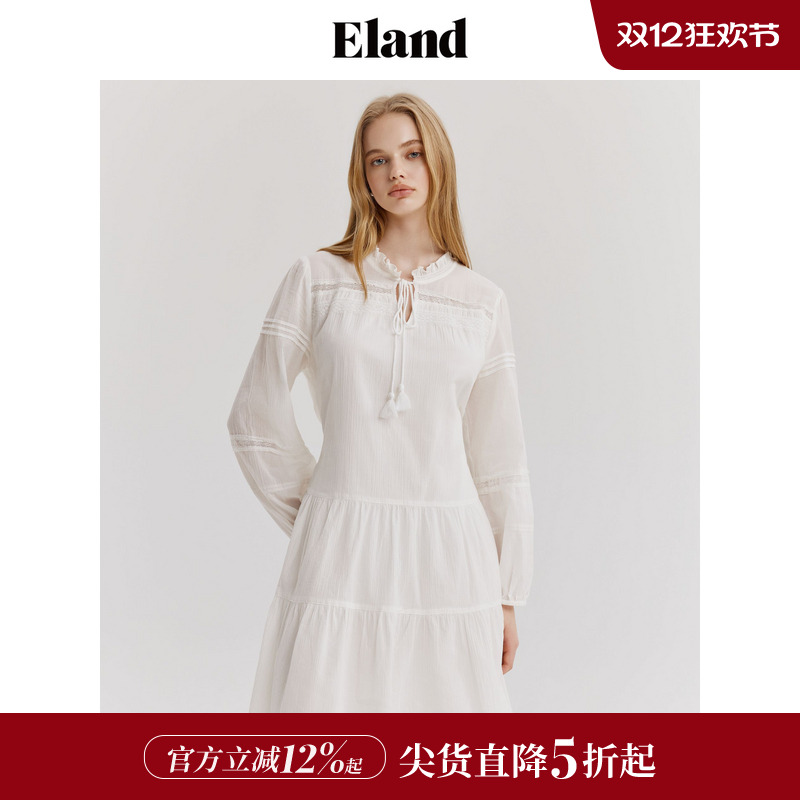 ELAND灯笼袖娃娃裙短裙